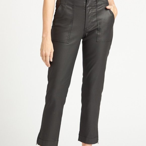 Kloth Black Coated Reese Utility Pant 